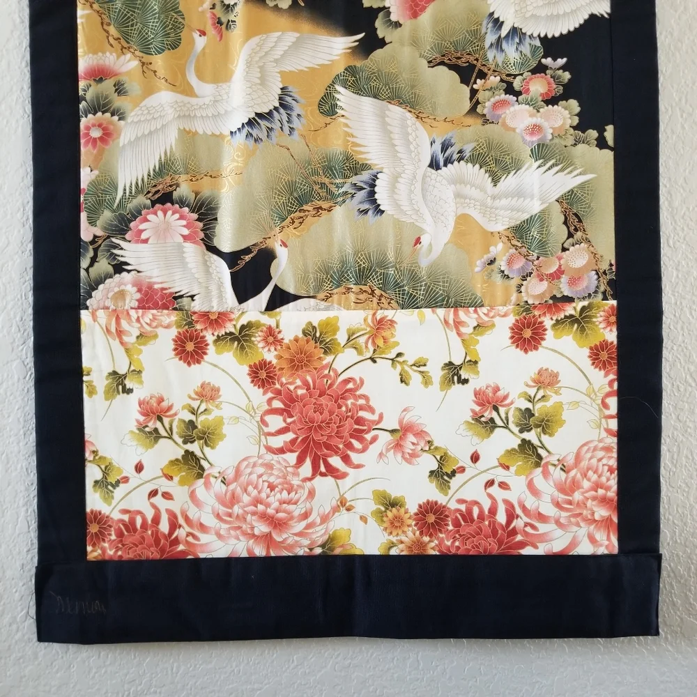 Vintage Handmade Crane Asian Theme Wall Art